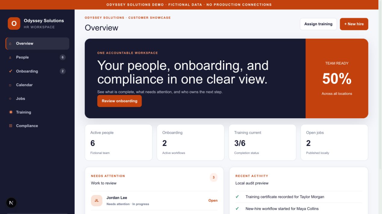 Odyssey HR dashboard preview